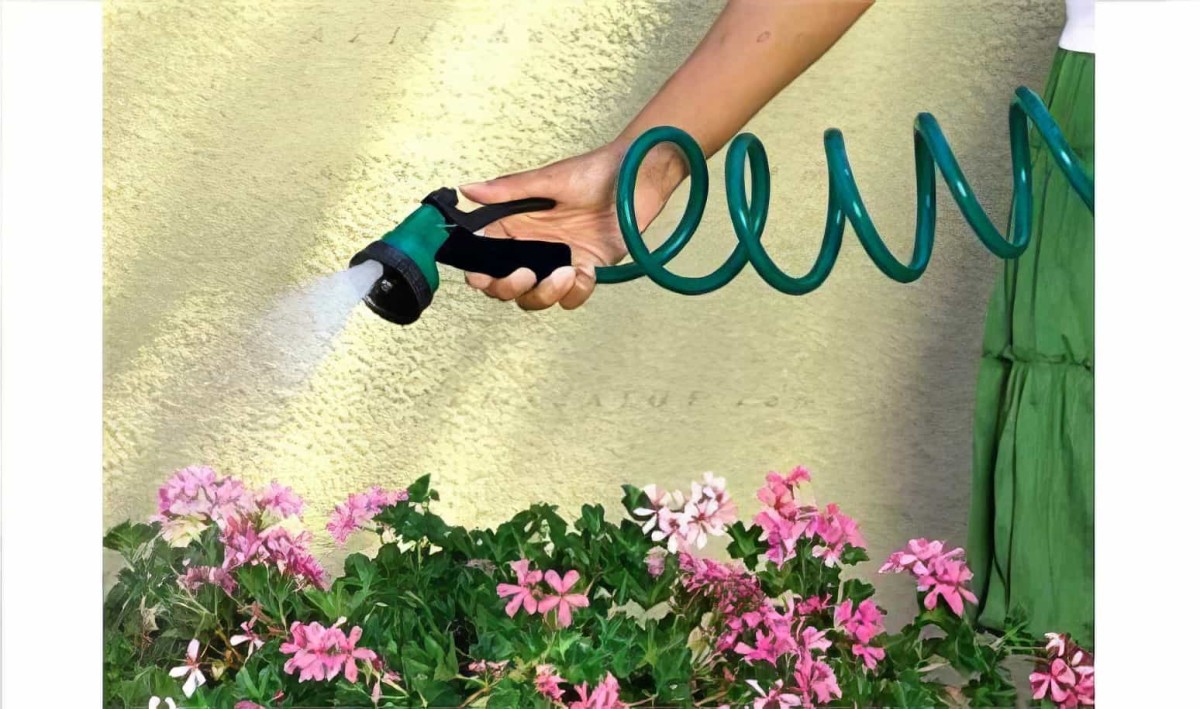10 Metre Otomatik Toplanan Spiral Hortum Ve 7 Fonksiyonlu Sulama Tabancası - 4