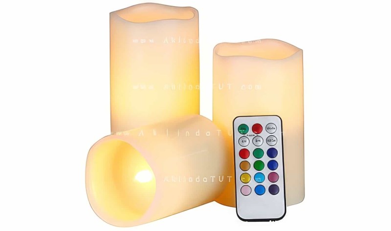 3 Adet Rgb Kumandalı Renk Değiştiren Elektronik Led Mum - 6