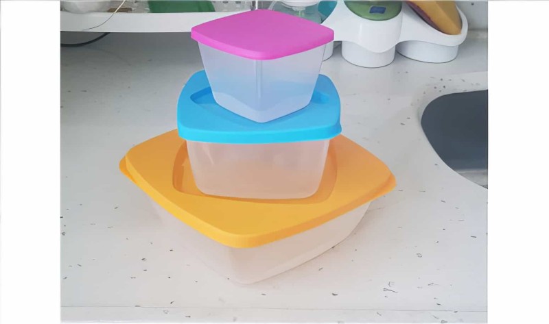 3 Parça Plastik Saklama Kabı Kapaklı Renkli Kare İç İçe Geçen - 2