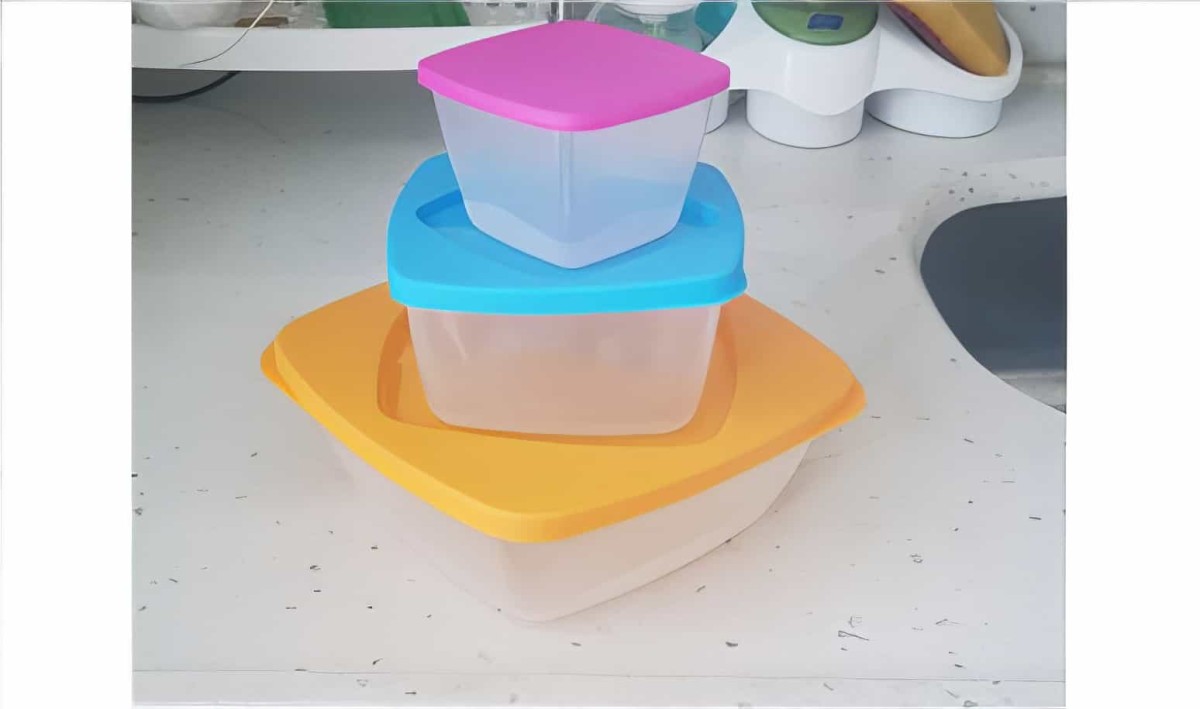 3 Parça Plastik Saklama Kabı Kapaklı Renkli Kare İç İçe Geçen - 2