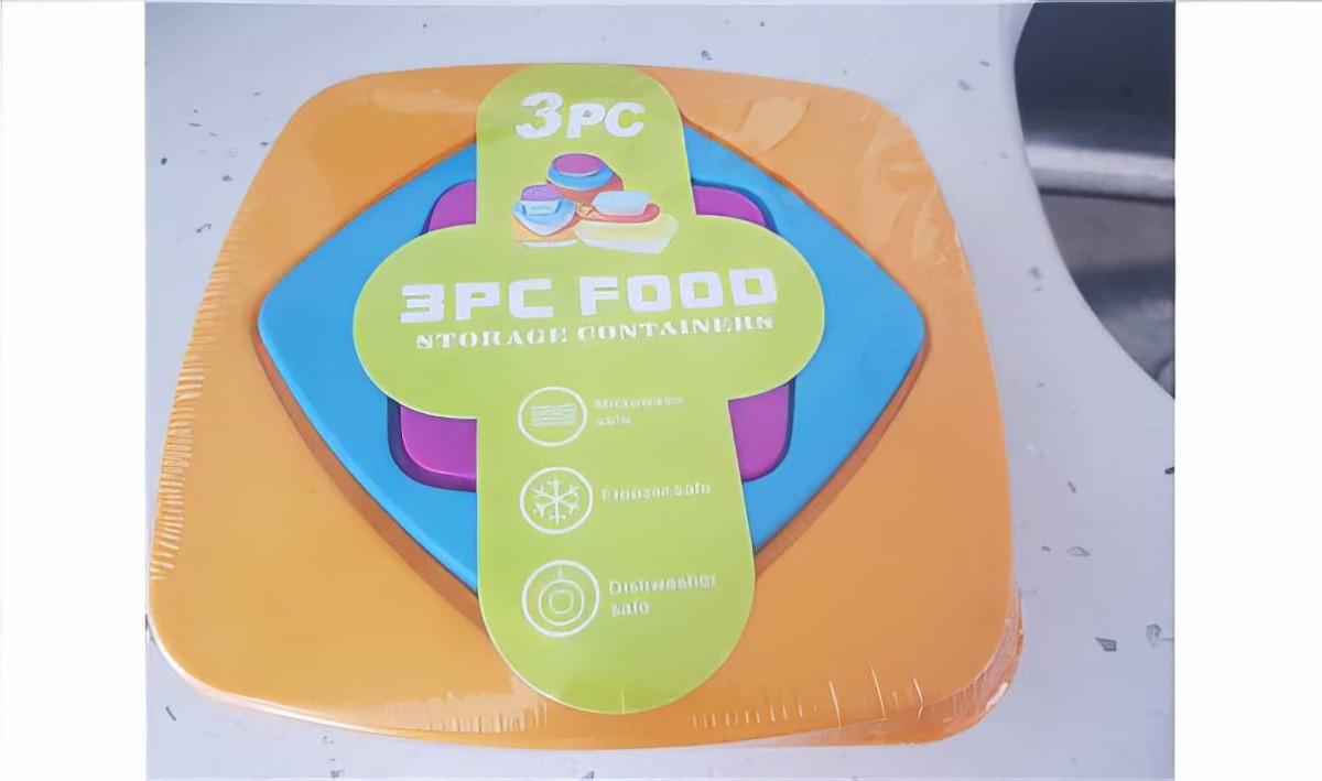 3 Parça Plastik Saklama Kabı Kapaklı Renkli Kare İç İçe Geçen - 3