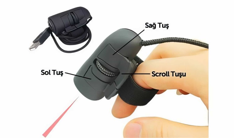3d Usb Parmak Fare - Optik Finger Mouse (Parmağa Takılan Fare Mouse ) - 3
