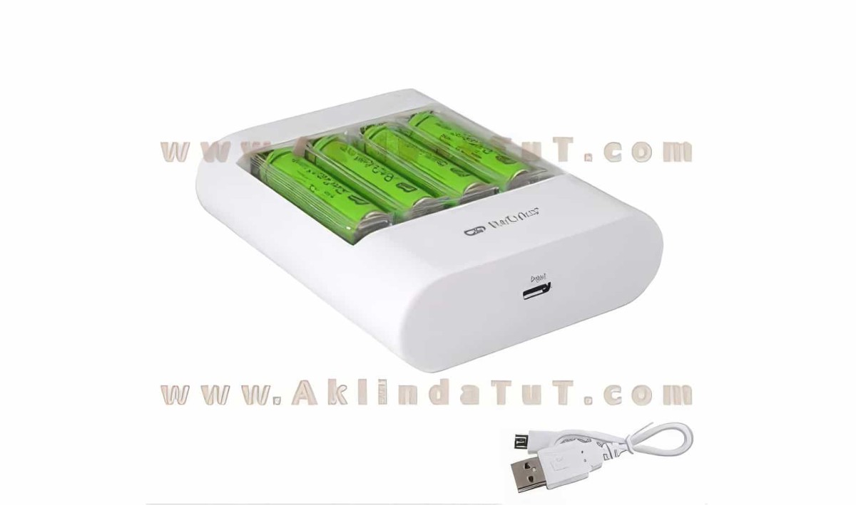 4 Adet Gp Recyko 1000 Serisi Aaa Şarjlı İnce Kalem Pil + Gp U411 Usb Pil Şarj Cihazı - 1