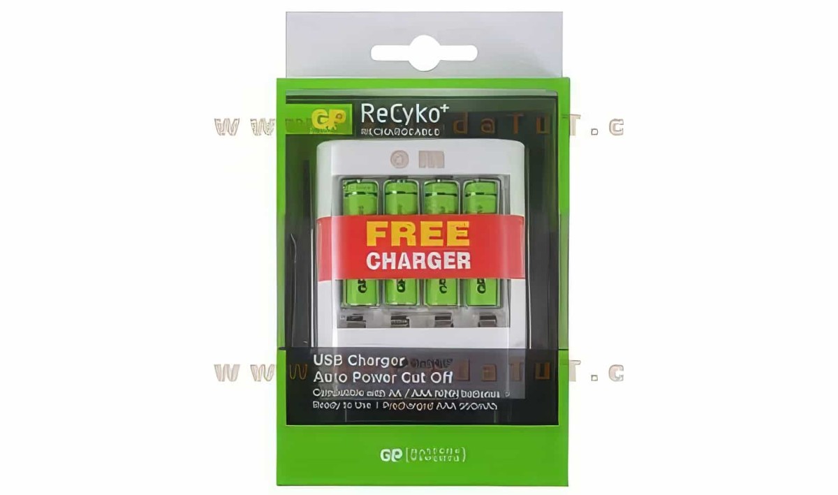 4 Adet Gp Recyko 1000 Serisi Aaa Şarjlı İnce Kalem Pil + Gp U411 Usb Pil Şarj Cihazı - 2