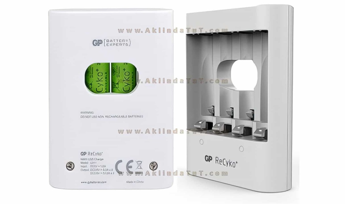 4 Adet Gp Recyko 1000 Serisi Aaa Şarjlı İnce Kalem Pil + Gp U411 Usb Pil Şarj Cihazı - 4