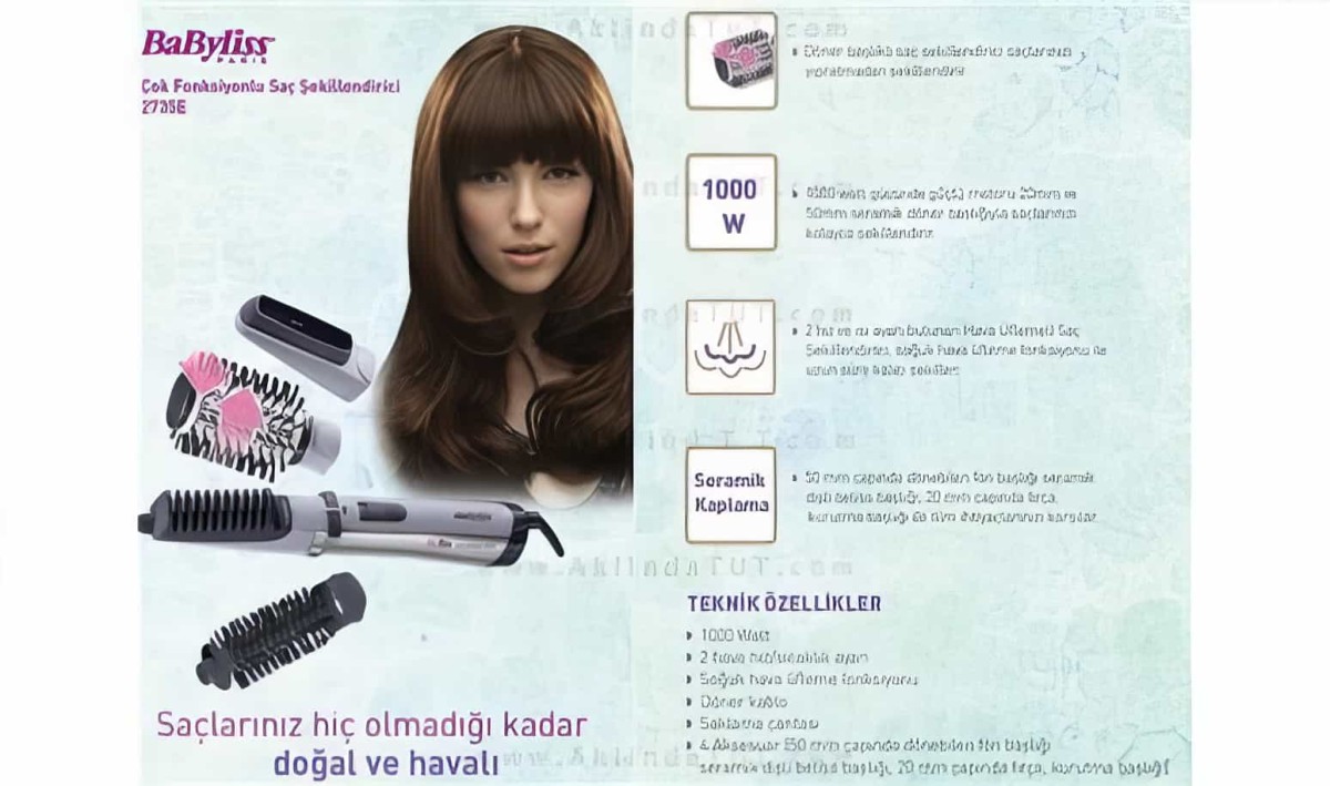 Babyliss Beliss Brushing 1000w 2735e Hava Üflemeli Döner Fırçalı Saç Şekillendirici - 6