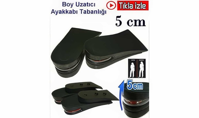 Boy Uzatan Silikonlu Tabanlık 5 Santim Uzayın - 1