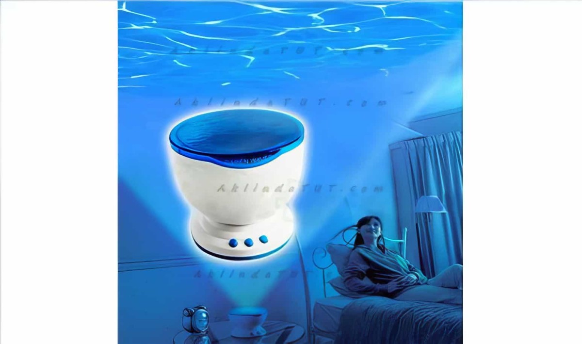 Dalgalar Gece Işığı Projektör Hoparlör - Daren Waves Ocean Projector Night Light Speaker Lamp - 2