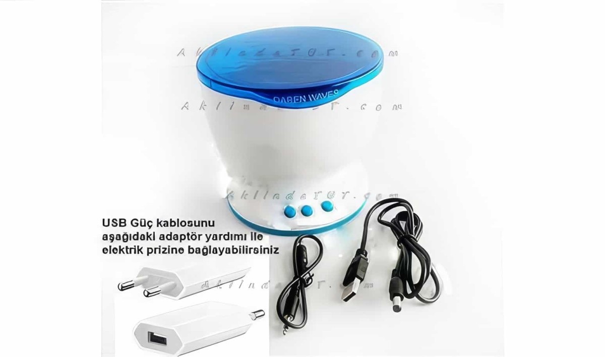 Dalgalar Gece Işığı Projektör Hoparlör - Daren Waves Ocean Projector Night Light Speaker Lamp - 3