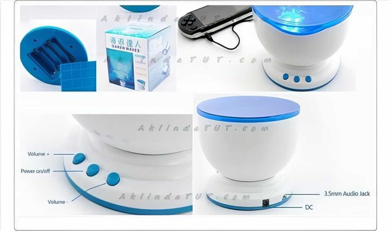 Dalgalar Gece Işığı Projektör Hoparlör - Daren Waves Ocean Projector Night Light Speaker Lamp - 4