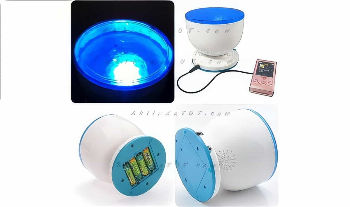 Dalgalar Gece Işığı Projektör Hoparlör - Daren Waves Ocean Projector Night Light Speaker Lamp - 6