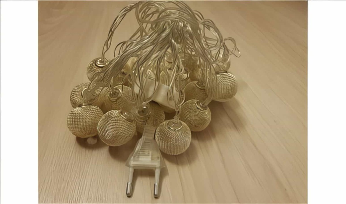 Dekoratif Led Metal Zincir Şerit Toplar - Gümüş Renk 20 Adet - 6