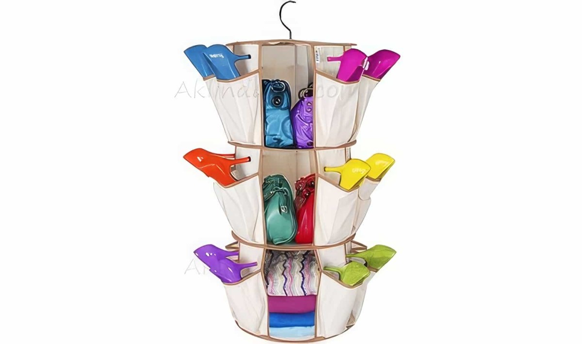 Dönebilen Ayakkabı Ve Çanta Rafı 3 Katlı (smart Carousel Organizer) - 1
