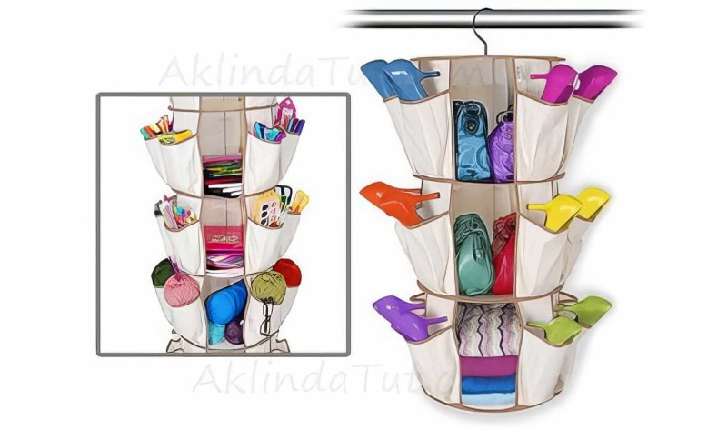 Dönebilen Ayakkabı Ve Çanta Rafı 3 Katlı (smart Carousel Organizer) - 2