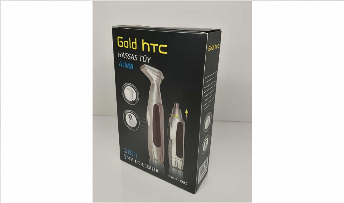 Gold Htc Ghtc-1222 Bıyık Ense Sakal Düzeltme - Kulak Burun Kılı Alma Tüy Kesme Makinesi 2 İn 1 Traş Makinesi - 1