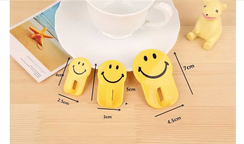 Gülen Yüz Kanca Pratik Yapışkanlı Sarı Askı Seti 3'lü Lovely Hooks - 4