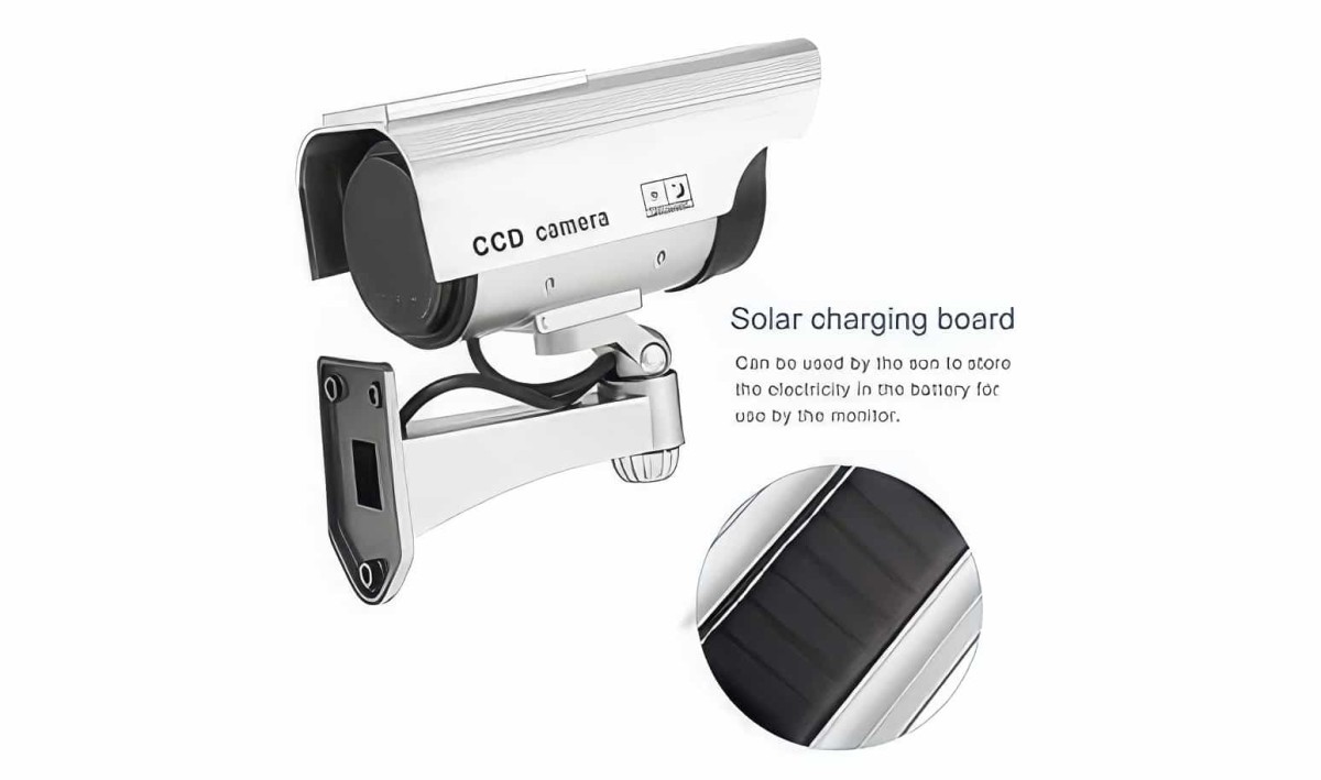 Güneş Enerjili - Solar Powered - Caydırıcı Gerçekçi Görünümlü - Sahte Güvenlik Kamera Ccd - Gece Görüşlü - 4