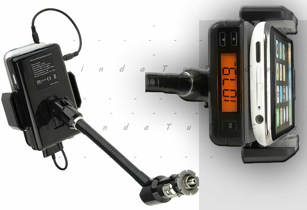 İphone Fm Transmitter + Araç İçi Tutucu + Şarj Cihazı - 1