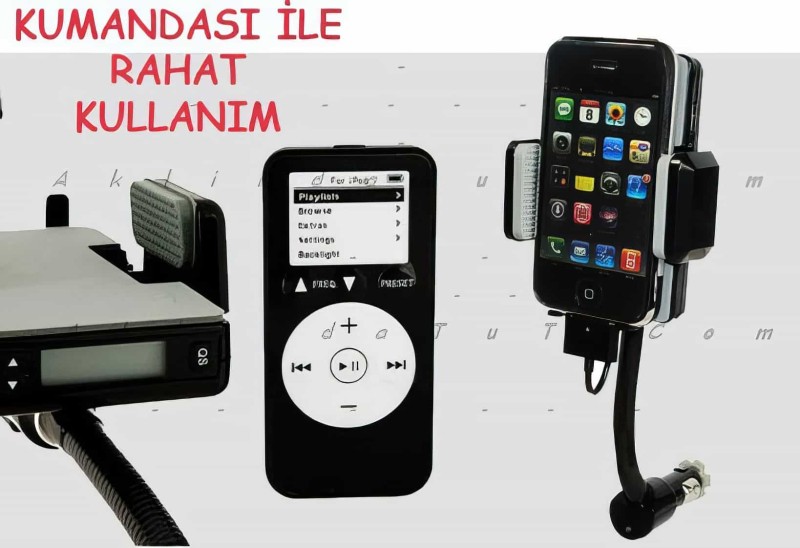 İphone Fm Transmitter + Araç İçi Tutucu + Şarj Cihazı - 2