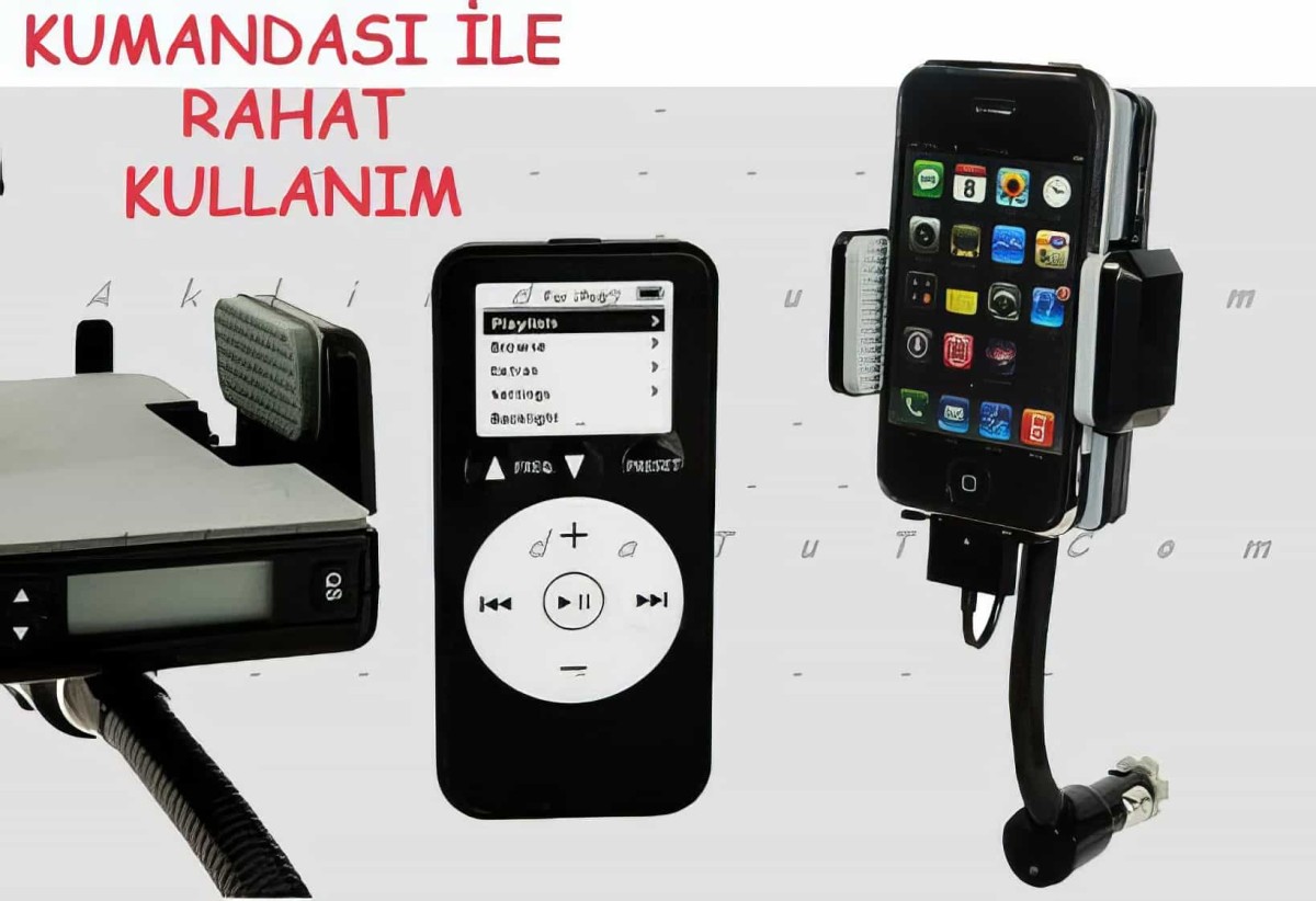 İphone Fm Transmitter + Araç İçi Tutucu + Şarj Cihazı - 2