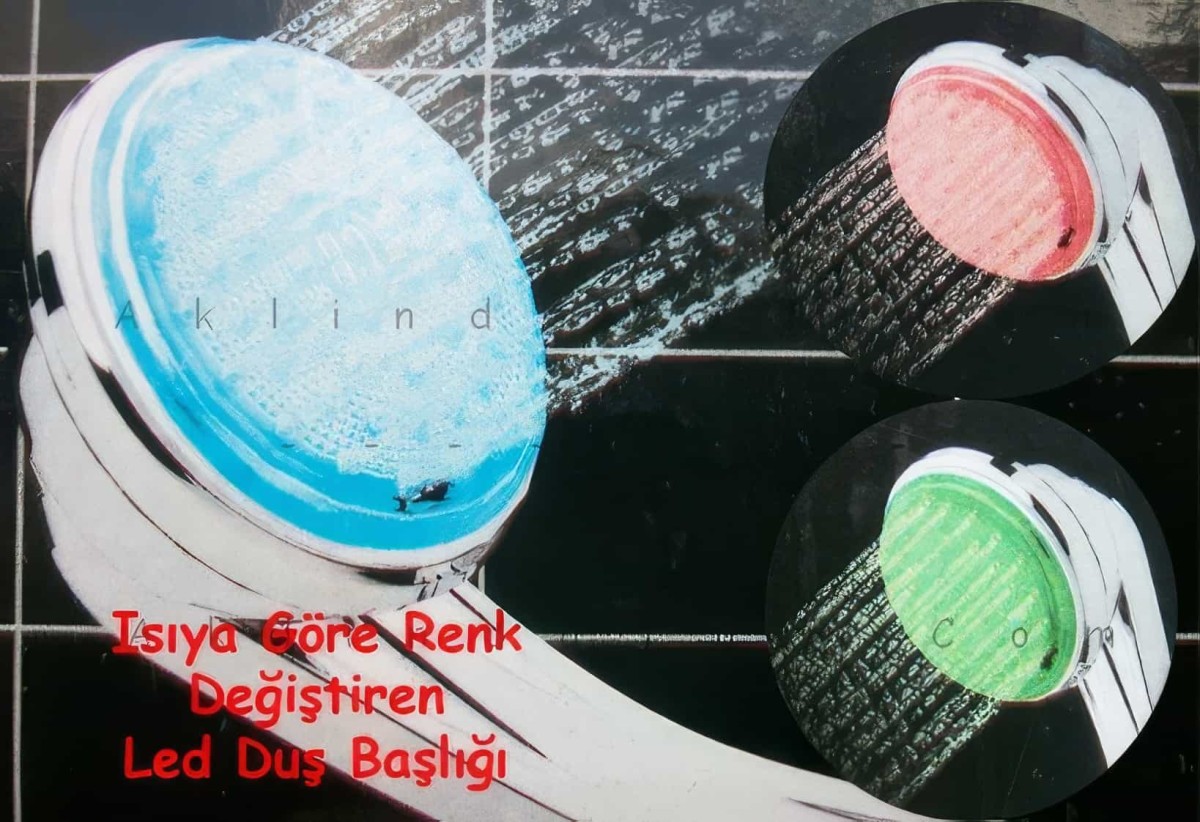 Isıya Göre Renk Değiştiren Led Duş Başlığı Orjinal (3 Renk Değiştirir) - 3