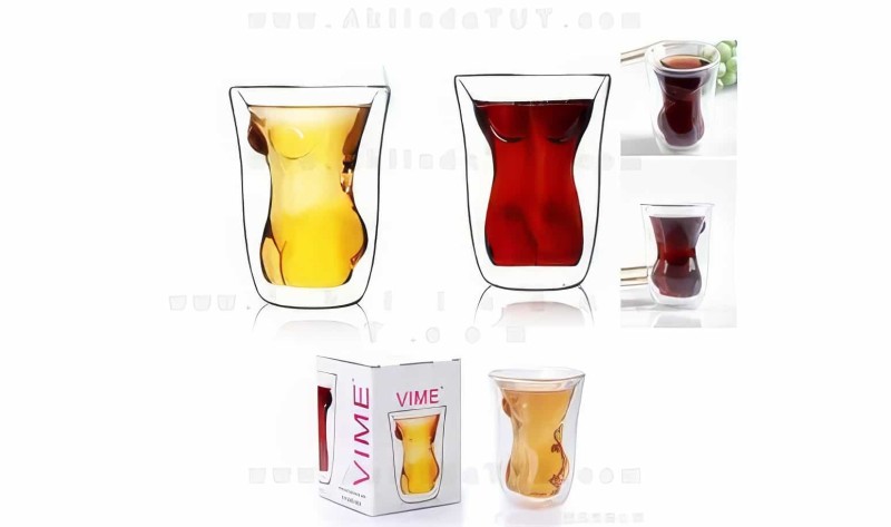 Kadın Vücudu Şeklinde Bardak - Lady Girl Glass - Çift Cidarlı - Çift Camlı Çay Ve Kahve Bardağı - 1