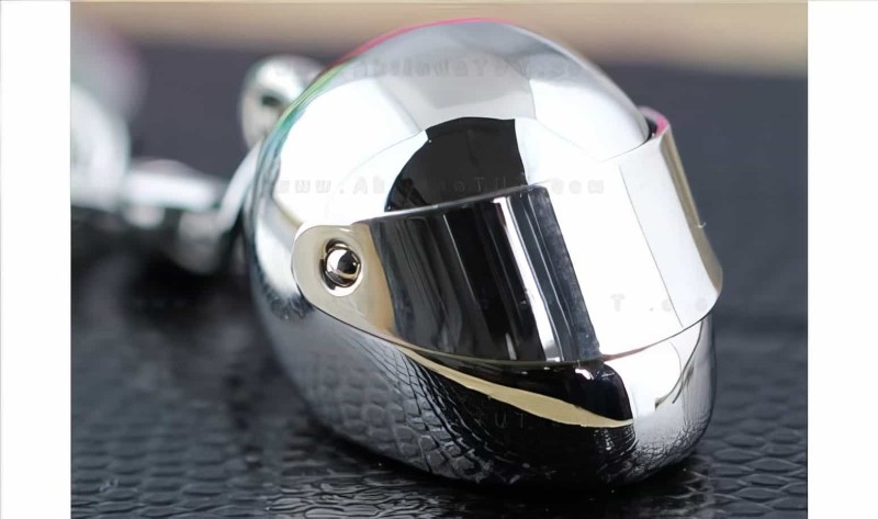 Kask Şeklinde Gümüş Renk Metal Motosiklet Anahtarlığı (aea) - 3