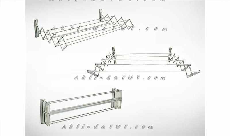 Katlanabilir Pratik Çamaşır Askılığı 80cm - 3