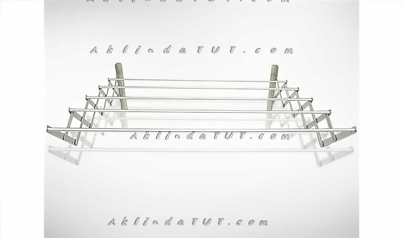 Katlanabilir Pratik Çamaşır Askılığı 80cm - 4