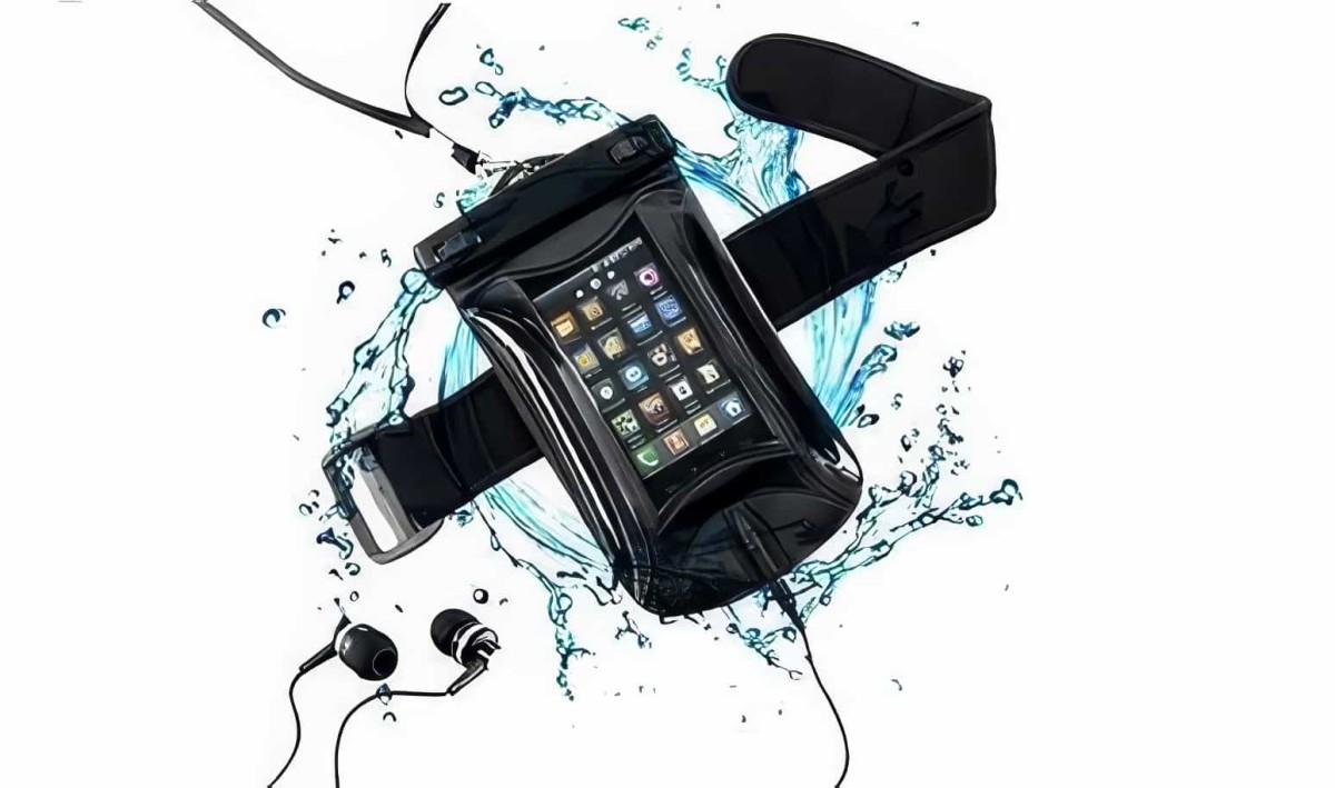 Kulaklık Çıkışlı Kola Takılan Su Geçirmez Telefon Kılıfı - 1