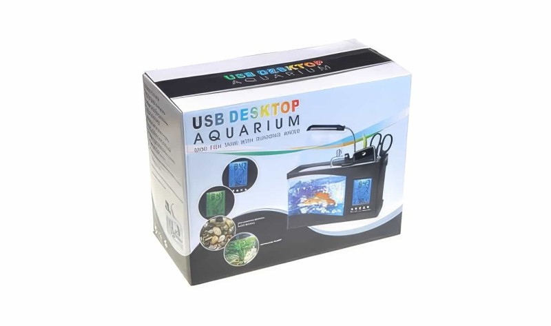 Masaüstü Usb Akvaryum Ve Dijital Masa Saati - 5
