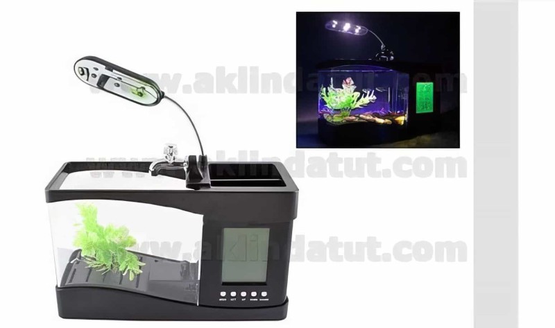 Masaüstü Usb Akvaryum Ve Dijital Masa Saati - 6