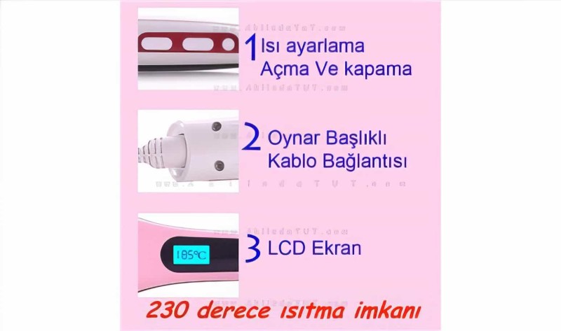 Miss Hair Saç Düzleştirici Tarak  (orjinal) Isıtmalı Saç Tarağı - 3