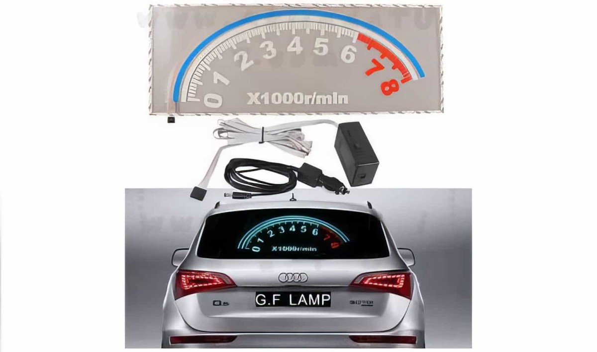 Müziğe Ve Sese Duyarlı Ledli Oto Arka Cam Sticker Devir Saati Ekolayzır ( 90 X 25 ) - 1