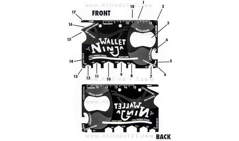 Ninja Çakı - Ninja Wallet 18 İn 1 Multi Tool Kit - 3
