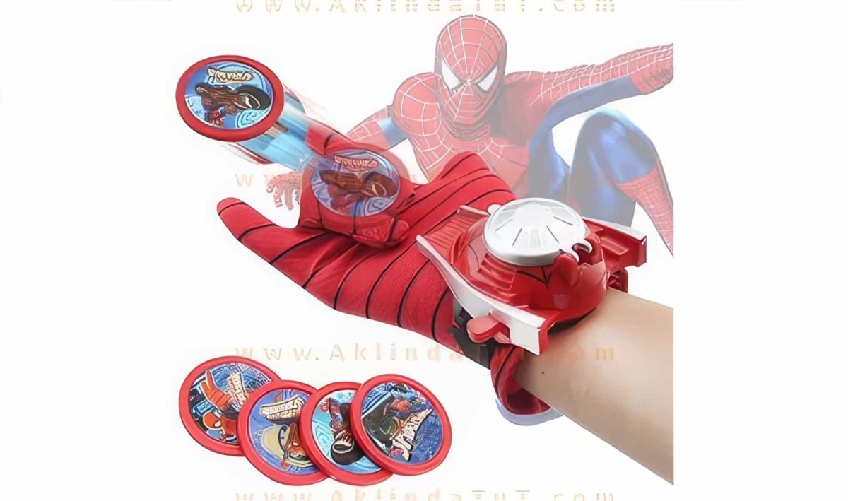 Örümcek Adam Spiderman Disk Atan Aksiyon Eldiven + 4 Adet Disk - 1