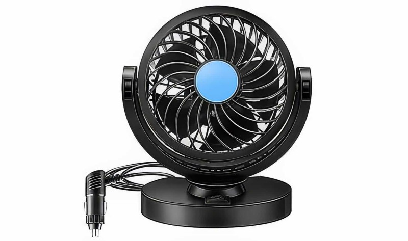 Oto - Kamyon - Tır Vantilatör 12v Ve 24v Uyumlu 360 Derece Dönebilen Portatif Araç Vantilatörü Fan - 3