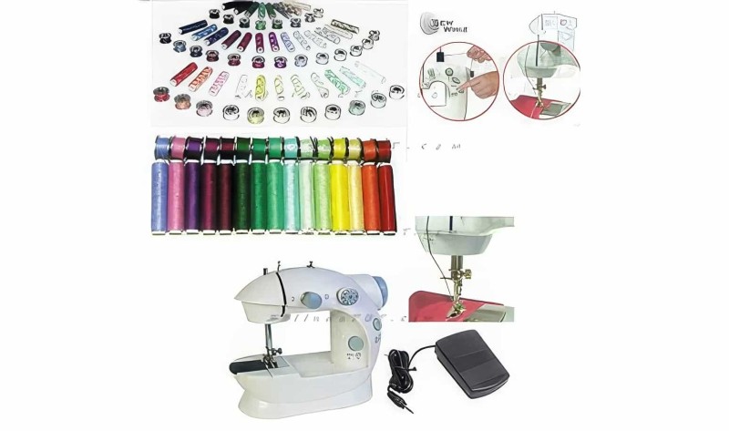 Pedallı Çift Makaralı Portatif Mini Dikiş Makinesi - 3