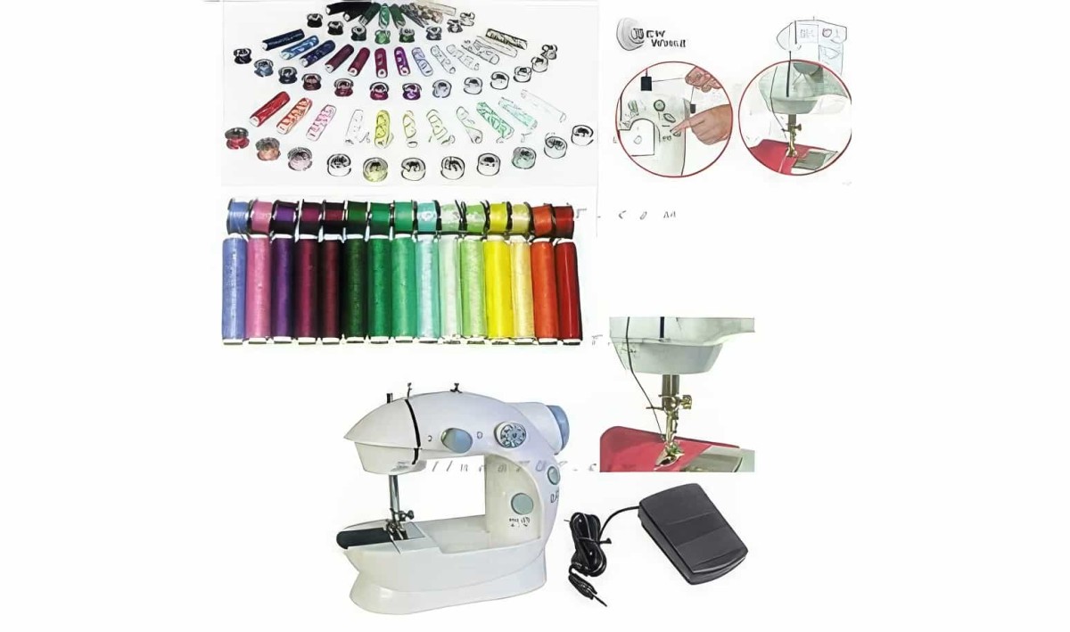 Pedallı Çift Makaralı Portatif Mini Dikiş Makinesi - 3