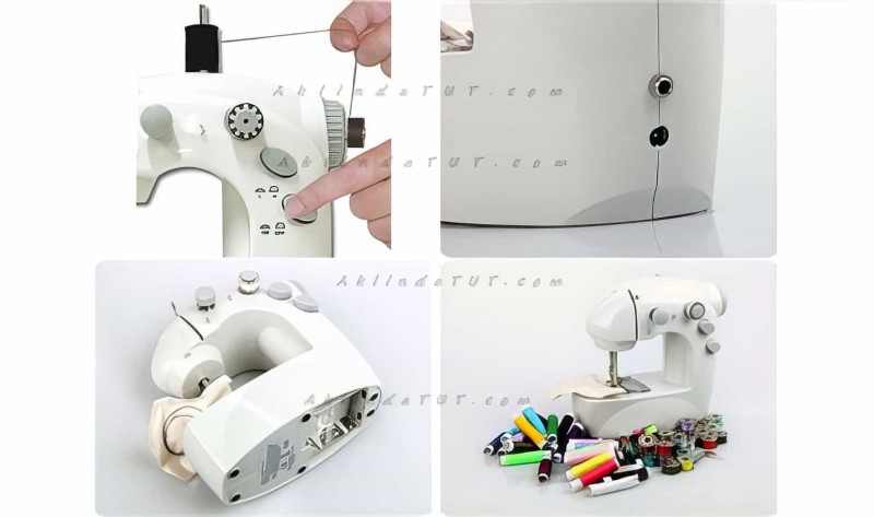 Pedallı Çift Makaralı Portatif Mini Dikiş Makinesi - 6