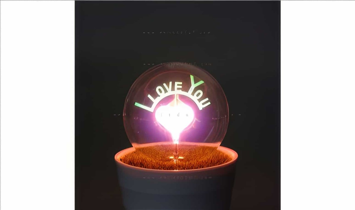 Romantik Aşk Saksı Gece Lambası Kalp- I Love You Lamp - 1