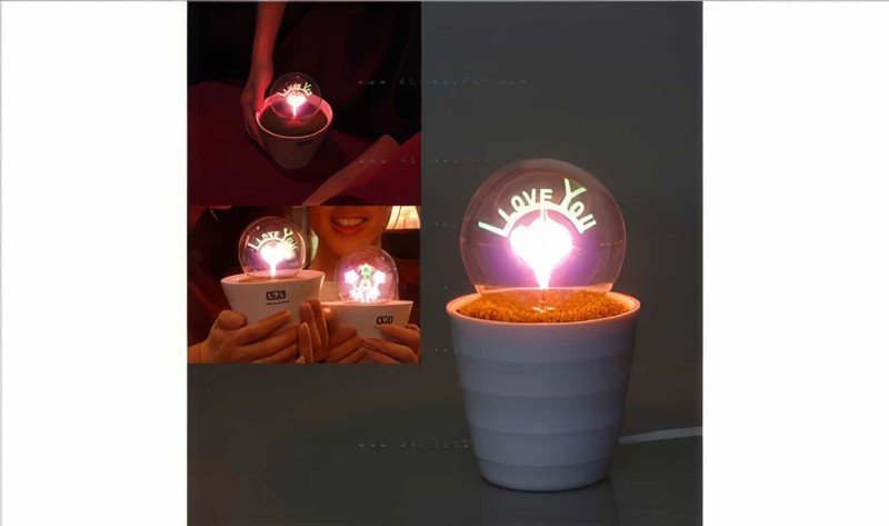 Romantik Aşk Saksı Gece Lambası Kalp- I Love You Lamp - 2