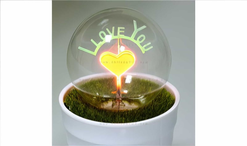 Romantik Aşk Saksı Gece Lambası Kalp- I Love You Lamp - 4