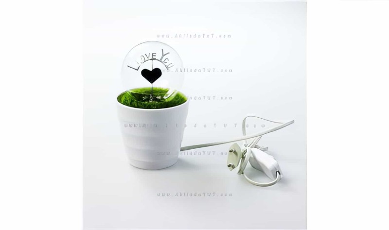Romantik Aşk Saksı Gece Lambası Kalp- I Love You Lamp - 6