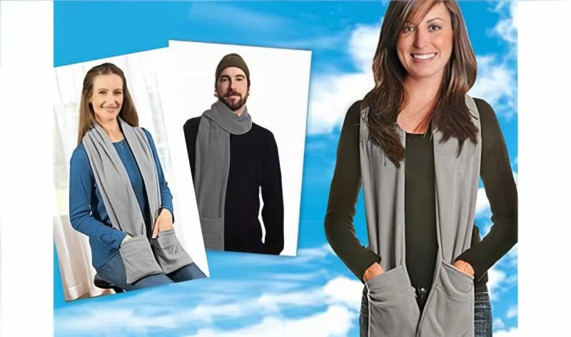 Termal Cepli Polar Atkı Thermal Fleece Scarf With Pockets - 1
