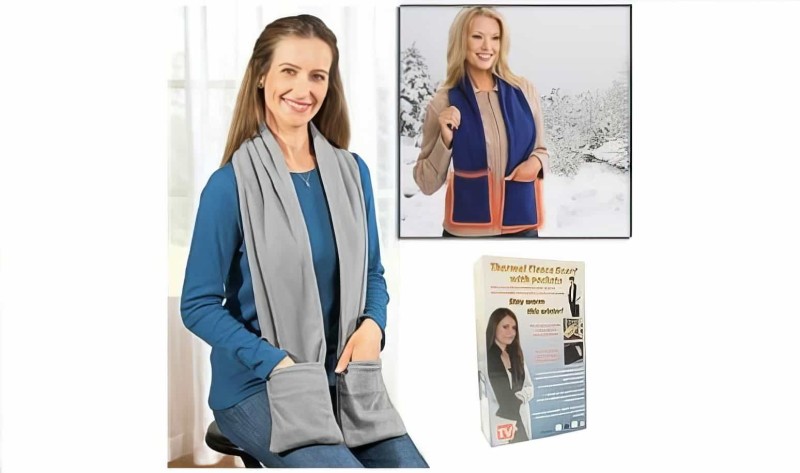 Termal Cepli Polar Atkı Thermal Fleece Scarf With Pockets - 2