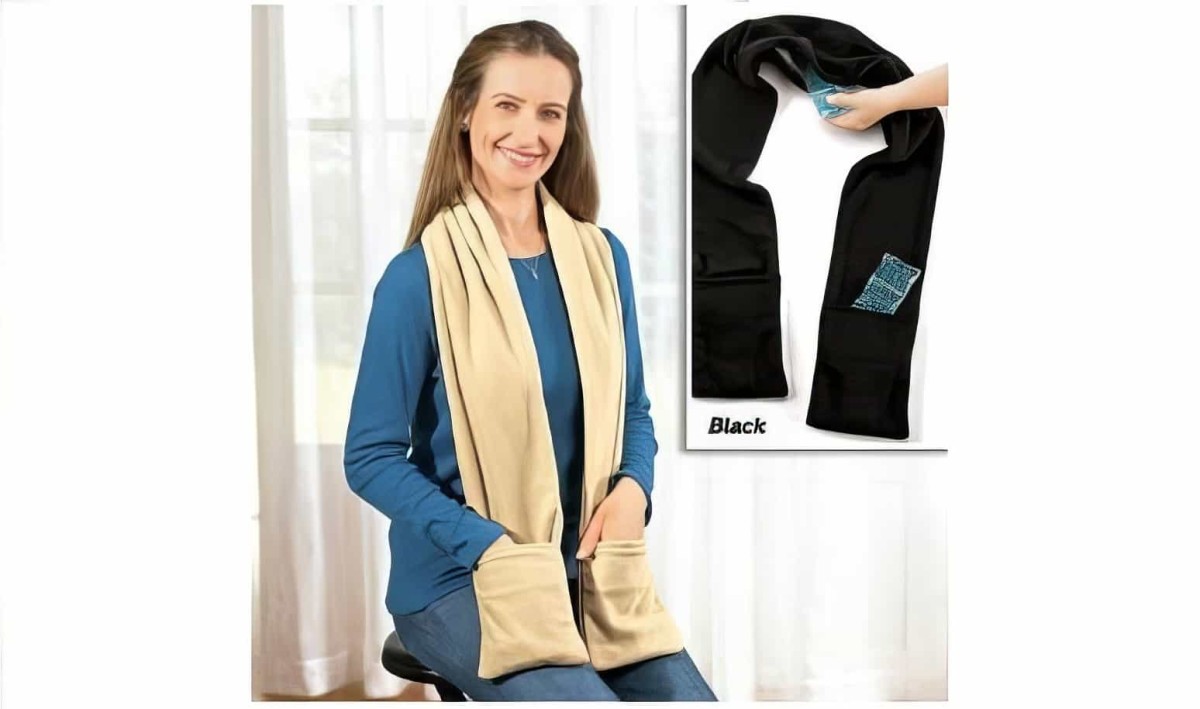 Termal Cepli Polar Atkı Thermal Fleece Scarf With Pockets - 5