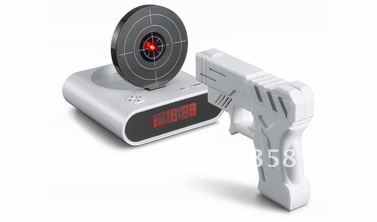 Uzaktan Tabancalı Alarm Saat Lcd Ekran Gun Alarm Clock - 2
