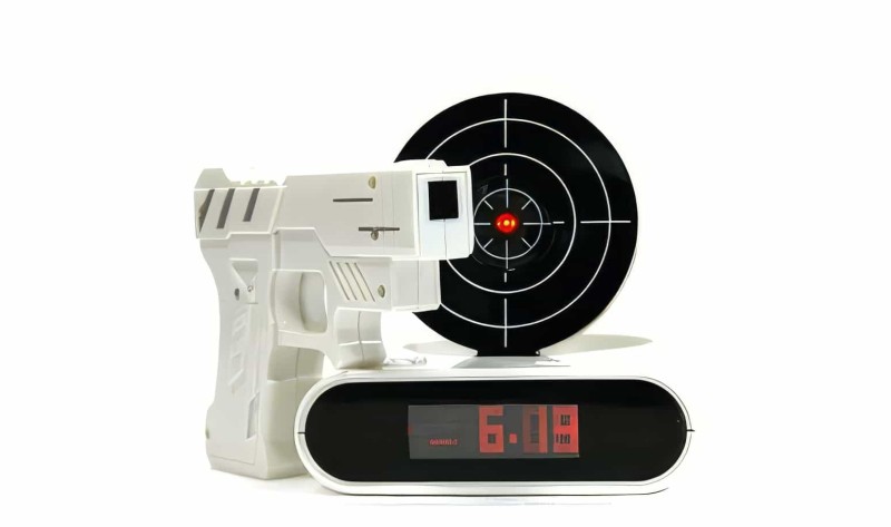 Uzaktan Tabancalı Alarm Saat Lcd Ekran Gun Alarm Clock - 3