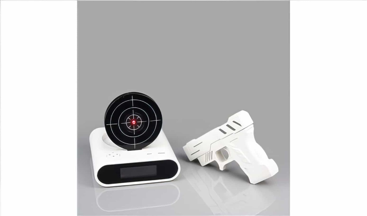 Uzaktan Tabancalı Alarm Saat Lcd Ekran Gun Alarm Clock - 6